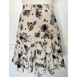 Club Monaco • Ivory Floral Mini Skirt Silk